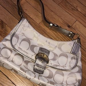 Gold / White Coach Bag